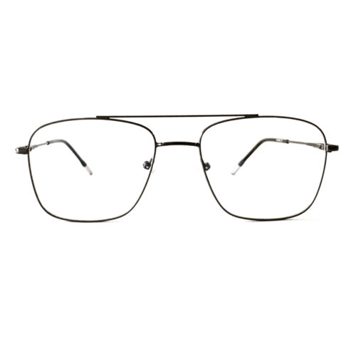 Gun Metal Square Eyeglasses for Men