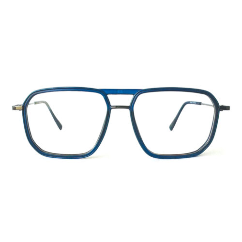 Navy Blue Hexagon Eyeglasses for Men and Women